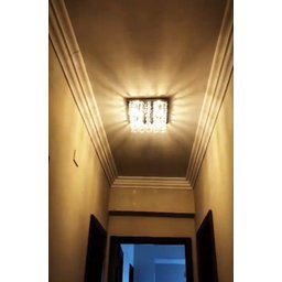 Lustre para Sala Quarto de Cristal K9 Legítimo Base Inox 30x30 Cm - 4