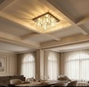 Ver imagem 5 de Lustre para Sala Quarto de Cristal K9 Legítimo Base Inox 30x30 Cm
