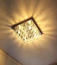 Ver imagem 2 de Lustre para Sala Quarto de Cristal K9 Legítimo Base Inox 30x30 Cm