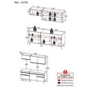 Ver imagem 5 de Armário de Cozinha Compacta 190cm Veneza Multimóveis V3705 Preto/Dourado