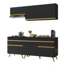 Ver imagem 2 de Armário de Cozinha Compacta 190cm Veneza Multimóveis V3705 Preto/Dourado