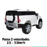 Carro Elétrico Infantil Controle Criança até 30kg Bluetooth Usb Mp3 5km/h Land Rover Defender Branco - 4