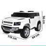 Carro Elétrico Infantil Controle Criança até 30kg Bluetooth Usb Mp3 5km/h Land Rover Defender Branco - 2