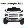 Carro Elétrico Infantil Controle Criança até 30kg Bluetooth Usb Mp3 5km/h Land Rover Defender Branco - 3