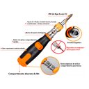 Ver imagem 5 de Chave Catraca Reversível Dobrável Com Encaixe 1/4" Magnetico Bits Fenda Philips Torx Hex