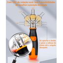 Ver imagem 4 de Chave Catraca Reversível Dobrável Com Encaixe 1/4" Magnetico Bits Fenda Philips Torx Hex