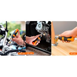 Chave Catraca Reversível Dobrável Com Encaixe 1/4" Magnetico Bits Fenda Philips Torx Hex - 10
