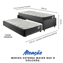 Ver imagem 2 de Bicama Box Viúva 126x208 Suede Preto com Dois Colchões Adapto Molas Ensacadas Ecoflex