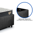 Ver mais imagens de Bicama Box Viúva 126x208 Suede Preto com Dois Colchões Adapto Molas Ensacadas Ecoflex