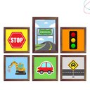 Ver imagem 3 de Kit com 6 Quadros Decorativos do Tema Carros: Preta