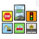 Ver imagem 1 de Kit com 6 Quadros Decorativos do Tema Carros: Preta