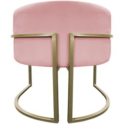 Kit 2 Poltronas Decorativa Recepção Luna Suede Cores Base de Ferro Champagne - 8