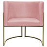 Kit 2 Poltronas Decorativa Recepção Luna Suede Cores Base de Ferro Champagne - 5