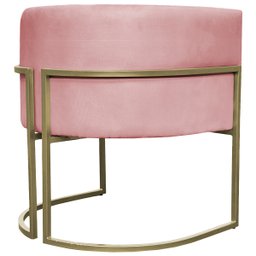 Kit 2 Poltronas Decorativa Recepção Luna Suede Cores Base de Ferro Champagne - 7