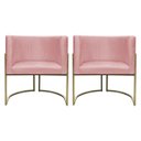 Ver imagem 1 de Kit 2 Poltronas Decorativa Recepção Luna Suede Cores Base de Ferro Champagne