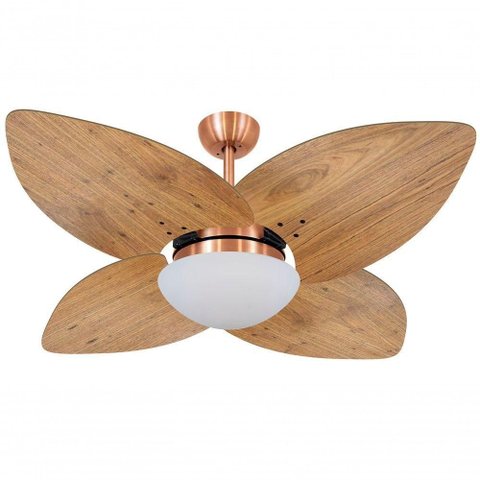 Ventilador de Teto com 3 Velocidades Cobre Dunamis Rádica Freijó 110v