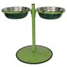 Comedouro Grande Duplo Inox Altura Regulável Gastrobel Verde - 1
