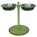 Ver imagem 1 de Comedouro Grande Duplo Inox Altura Regulável Gastrobel Verde