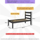 Ver imagem 4 de Cama de Solteiro Madeira Maciça para Colchão 78-88x188cm Multimóveis