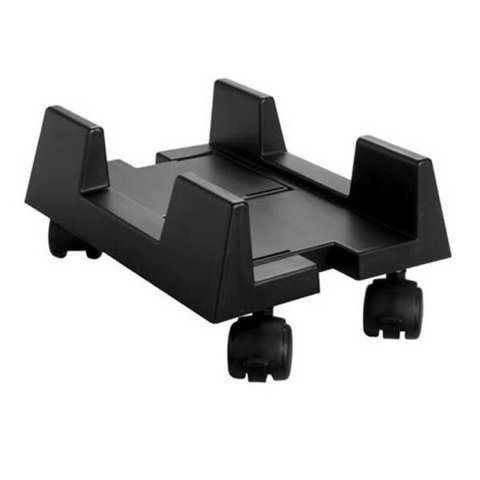 Porta Cpu Plástico Preto c/ Rodízios - Masticmol - 72101