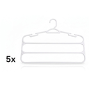 Ver imagem 1 de Kit 5 Cabides Brancos para Calças com 3 Divisórias Reforçados - Organizador Antideslizante