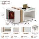 Ver imagem 2 de Mesa de Centro Mesinha Retangular Sala Robusta com Tampo Vidro