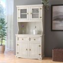 Ver imagem 1 de Cristaleira em Madeira 4 Portas 2 Gavetas 105 X 199 Cm Patina Branca Elliottiis