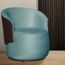 Ver imagem 1 de Poltrona Beatriz Veludo Azul Turquesa Com Composê Marrom - Vallisa Decor