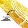 Kit Tela Decoração Natal Fita Gigante 52cm X 5 Metros Dourada Fio Branco 3 Peças - Magizi - 2