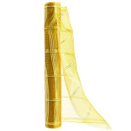 Kit Tela Decoração Natal Fita Gigante 52cm X 5 Metros Dourada Fio Branco 3 Peças - Magizi - 5