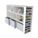 Ver imagem 2 de Organizador Infantil Newton MDF com Baús e Porta Carrinhos Cinza Woodcore