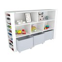 Ver imagem 1 de Organizador Infantil Newton MDF com Baús e Porta Carrinhos Cinza Woodcore