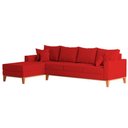 Ver imagem 2 de Sofá 4 Lugares Beny com Chaise Esquerdo Suede Vermelho