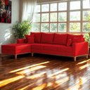 Ver imagem 4 de Sofá 4 Lugares Beny com Chaise Esquerdo Suede Vermelho