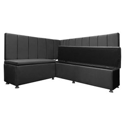 Conjunto Canto Alemão com Bau para Bar Lanchonete Liso Cinza 125x160cm Sofa Store - 4