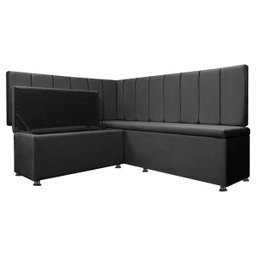 Conjunto Canto Alemão com Bau para Bar Lanchonete Liso Cinza 125x160cm Sofa Store - 3