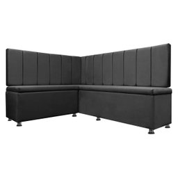 Conjunto Canto Alemão com Bau para Bar Lanchonete Liso Cinza 125x160cm Sofa Store - 2