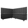 Conjunto Canto Alemão com Bau para Bar Lanchonete Liso Cinza 125x160cm Sofa Store - 2