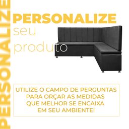 Conjunto Canto Alemão com Bau para Bar Lanchonete Liso Cinza 125x160cm Sofa Store - 7
