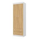 Ver imagem 2 de Guarda-roupa Infantil 62cm 2 Portas e 2 Gavetas Encanto Multimóveis Mp4446 Branco/madeirado
