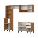 Ver imagem 3 de Cozinha Completa Venaly 10 Portas 2 Gavetas com Vidro Reflecta Cinamomo/Off White - Henn