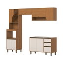 Ver imagem 2 de Cozinha Completa Venaly 10 Portas 2 Gavetas com Vidro Reflecta Cinamomo/Off White - Henn