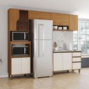 Ver imagem 1 de Cozinha Completa Venaly 10 Portas 2 Gavetas com Vidro Reflecta Cinamomo/Off White - Henn