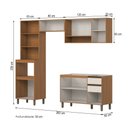 Ver imagem 4 de Cozinha Completa Venaly 10 Portas 2 Gavetas com Vidro Reflecta Cinamomo/Off White - Henn