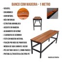 Ver imagem 3 de Banco Vestiário de Aço Preto com Assento em Madeira