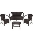 Ver imagem 1 de Conjunto Namoradeira e 2 Mesa Navegantes com Assento Estofado e Fibra Sintética - Marrom Tabaco