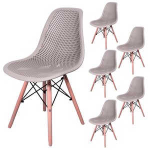 Cadeira Charles Eames Eifell Colmeia Cor:nude;quantidade:6