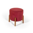 Ver imagem 3 de Conjunto Poltrona Estofada Cléo com Puff Redondo Berlim Dordô – Straub Web