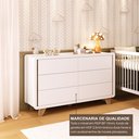 Ver imagem 6 de Cômoda Infantil 6 Gavetas Mabel Branco/Louro Freijó Grann