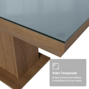 Ver imagem 5 de Mesa de Jantar Retangular Tampo com Moldura e Vidro Sobreposto Rustic/Cinza 5275 Madesa